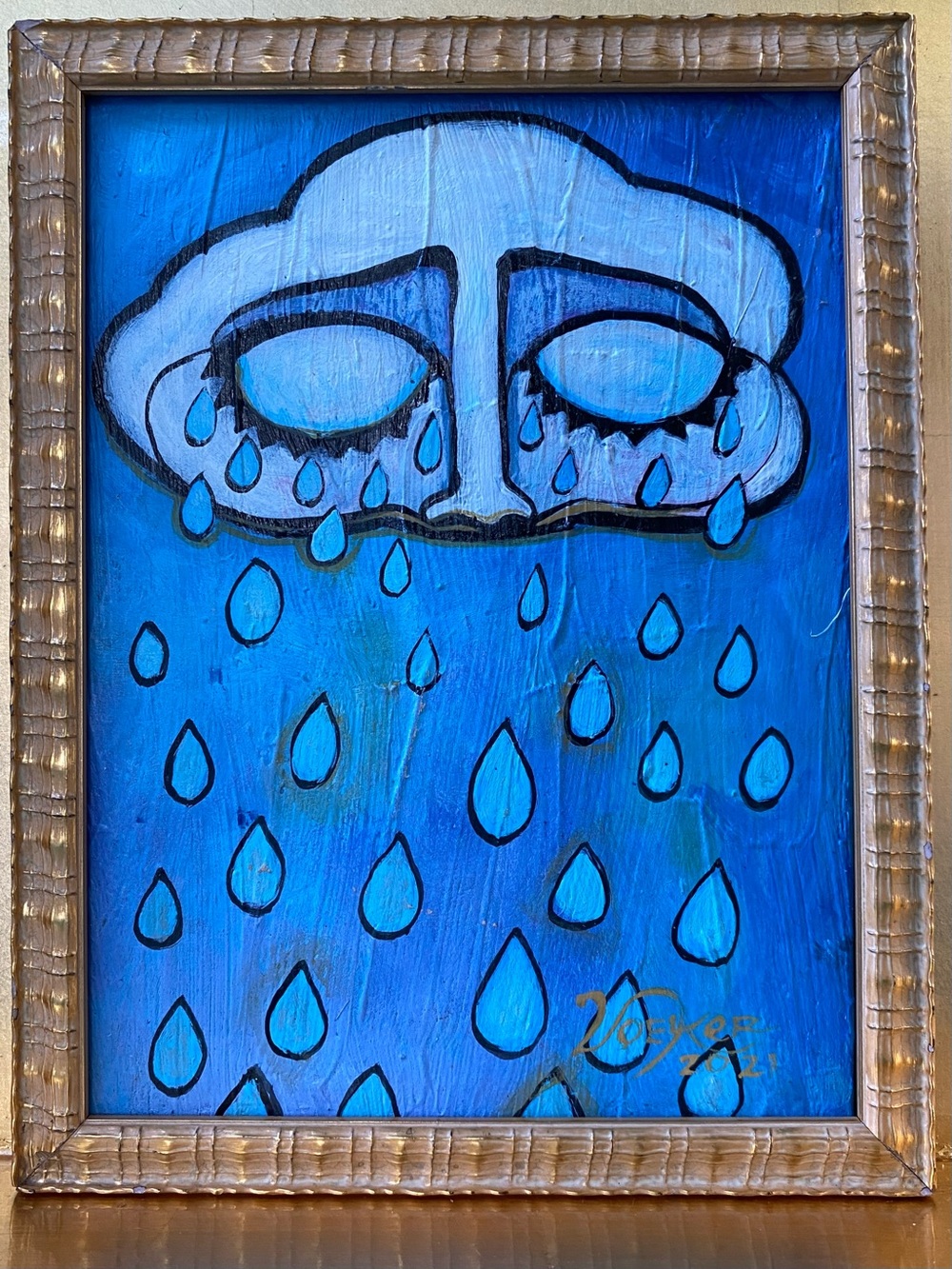 Original Painting “Raining Tears” signed Karla Voelker 2021.
